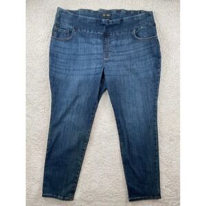 Lee Plus Sculpting Slim Fit Skinny Leg Jeans Womens 26W Medium Dark Wash Pull On